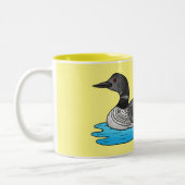 Loon bird cartoon illustratie tweekleurige koffiemok (Links)