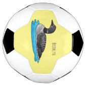 Loon bird cartoon illustratie voetbal (Gedraaid)