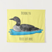Loon bird cartoon illustratie wandkleed (Voorkant (horizontaal))