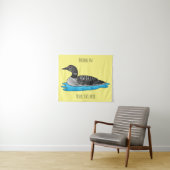Loon bird cartoon illustratie wandkleed (In Situ (horizontaal))