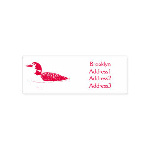 Loon bird cartoon illustratie  zelfinktende stempel