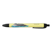 Loon bird cartoon illustration zwarte inkt pen (Bodem)