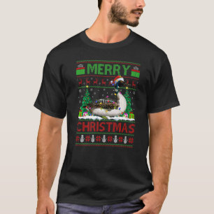 Loon Bird Kerstboom Lichtjes Lelijke Kerstman Loon T-shirt