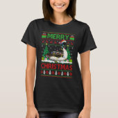 Loon Bird Xmas Tree Lights Ugly Santa Loon Chris T-shirt (Voorkant)