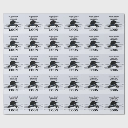 Loon Common Loon Bird Lake Grappig Cadeaupapier (Vlak)