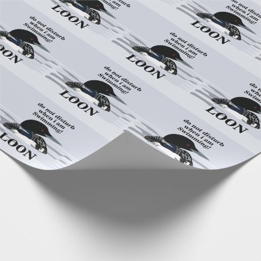 Loon Common Loon Bird Lake Grappig Cadeaupapier (Hoek)