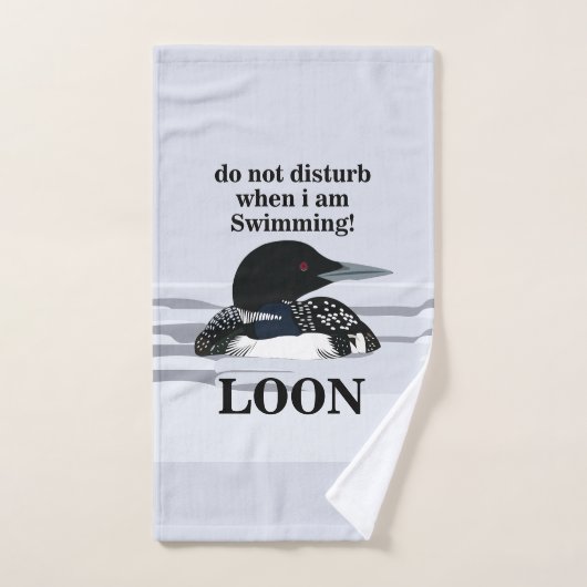 Loon Common Loon Bird Lake Grappig Handdoek (Handdoek)