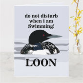 Loon Common Loon Bird Lake Grappig Kaart (Gele Bloem)