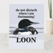 Loon Common Loon Bird Lake Grappig Kaart (Voorkant)