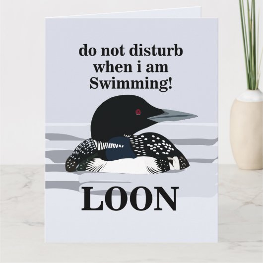 Loon Common Loon Bird Lake Grappig Kaart (Voorkant)