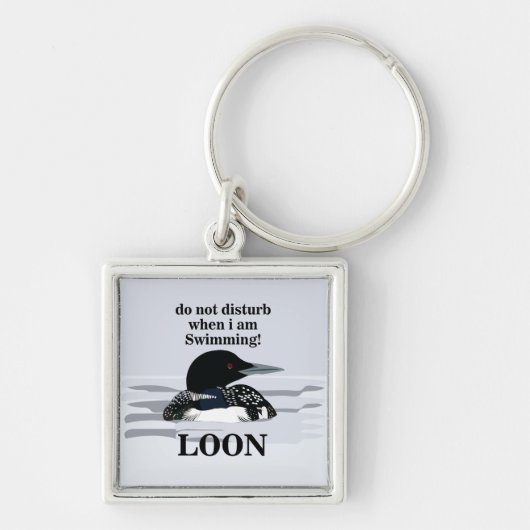 Loon Common Loon Bird Lake Grappig Sleutelhanger (Voorkant)
