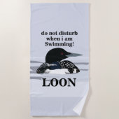 Loon Common Loon Bird Lake Grappig Strandlaken (Voorkant)