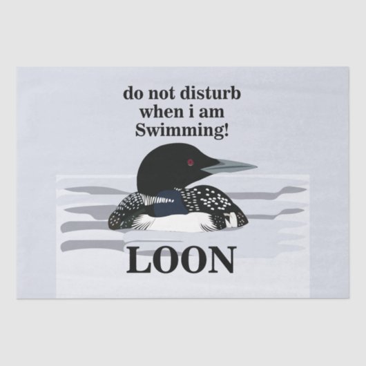 Loon Common Loon Bird Lake Grappig Tissuepapier (Voorkant)