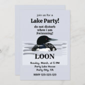 Loon Common Loon Bird Party bij het meer Kaart (Voorkant / Achterkant)