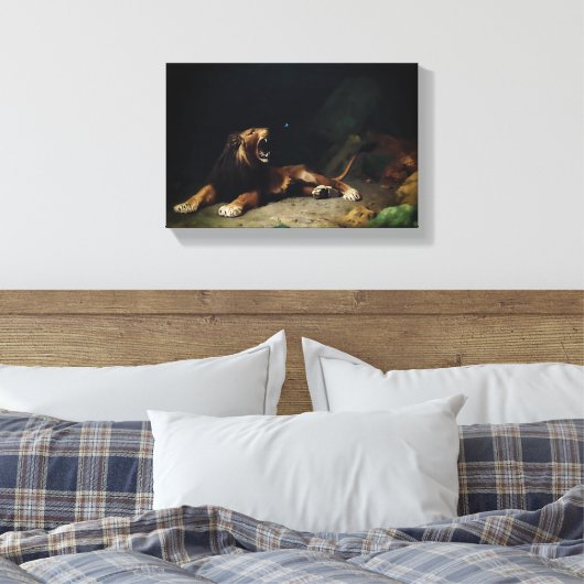 Loon die aan een vlinder springt canvas afdruk (Insitu (Slaapkamer))