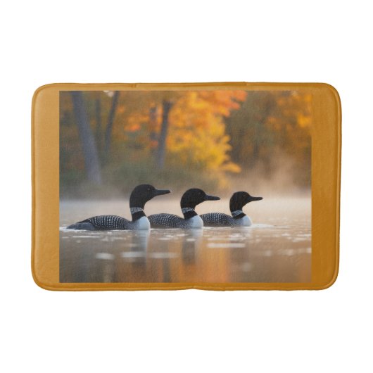 Loon familie in de herfst badmat (Voorkant)
