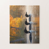 Loon familie in de herfst legpuzzel (Verticaal)
