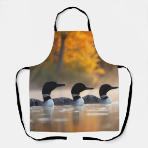 Loon familie in de herfst schort