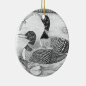 Loon Familie Keramisch Ornament (Rechts)