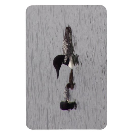 Loon Familie op het meer Flexibele Magnet Magneet (Verticaal)