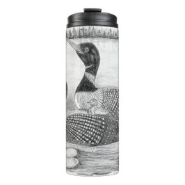 Loon Familie Zwemmen Thermische Tumbler Thermosbeker