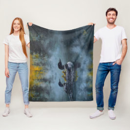 Loon Familie'schilderij Fleece Deken
