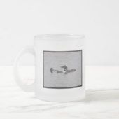 Loon Family Catching Minnows Frosted Glass Mug Matglas Koffiemok (Links)