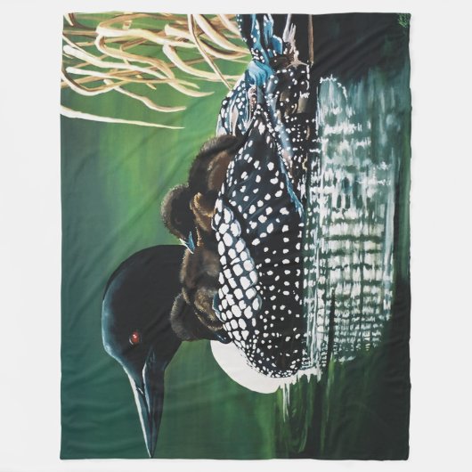 Loon Family Outing Fleece Deken (Voorkant)