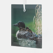 Loon Family Outing Glas Ornament (Voorkant links)