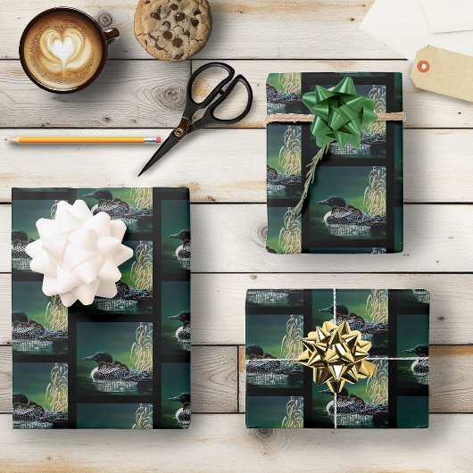 Loon Family Outing Inpakpapier Vel