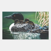 Loon Family Outing Rechthoekige Sticker (Voorkant)