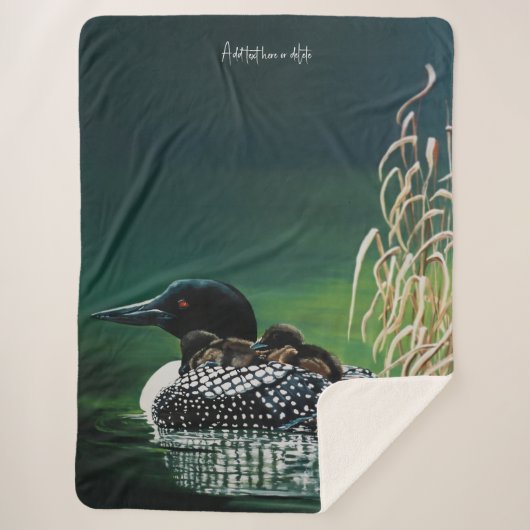 Loon Family Outing Sherpa Deken (Voorkant)