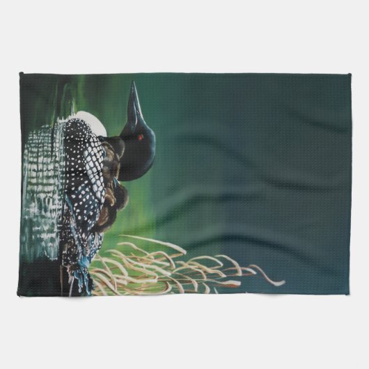 Loon Family Outing Theedoek (Horizontaal)