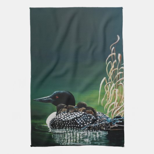 Loon Family Outing Theedoek (Verticaal)