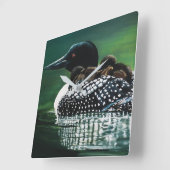 Loon Family Outing Vierkante Klok (Hoek)