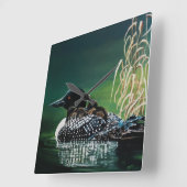 Loon Family Outing Vierkante Klok (Hoek)