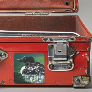 Loon Family Outing Vierkante Sticker