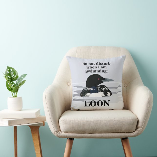 Loon Grote Zaagbek Vogel Meer Grappig Kussen (Stoel)