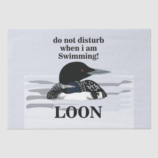 Loon Grote Zaagbek Vogel Meer Grappig Tissuepapier (Voorkant)