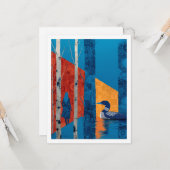 Loon in een berkenbos, Noord-Bos Kaart (Voorkant / Achterkant in situ)