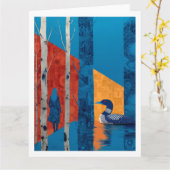 Loon in een berkenbos, Noord-Bos Kaart (Gele Bloem)