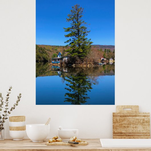 Loon Island Reflection - Newfound Lake Poster (Keuken)
