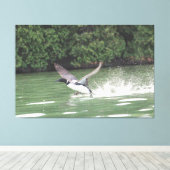 Loon klaar voor de vlucht canvas afdruk (Insitu (Houten vloer))