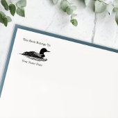 Loon Lake Life Cabin Bookplate Rubberstempel