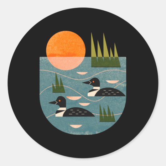 Loon Lake Ronde Sticker (Voorkant)