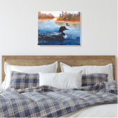 Loon Lake verpakt Canvas Print (Insitu (Slaapkamer))