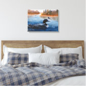 Loon Lake verpakt Canvas Print (Insitu (Slaapkamer))