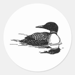 Loon Line Art Ronde Sticker