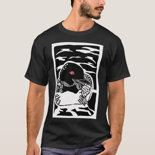 Loon Linocut T-shirt (Voorkant)