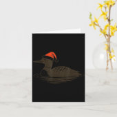 Loon Lover Santa Hat Christmas Bird Watching Xmas Kaart (Gele Bloem)
